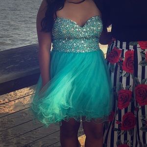Strapless Mint Glam Dress